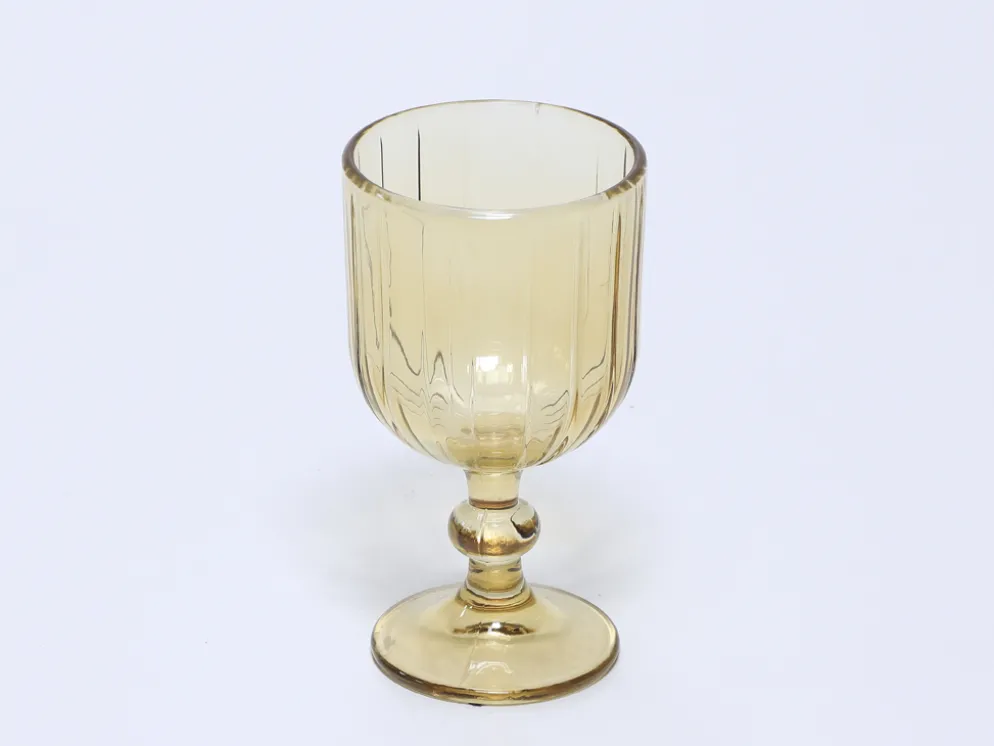 COPA VINO RAYAS 380ML AMBAR