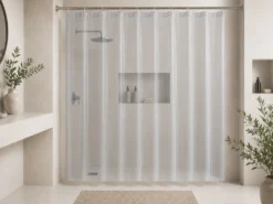 CORTINA BAÑO TRANSPARENTE GRIS 180X180