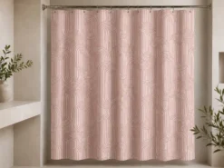 CORTINA DE BAÑERA ROSA
