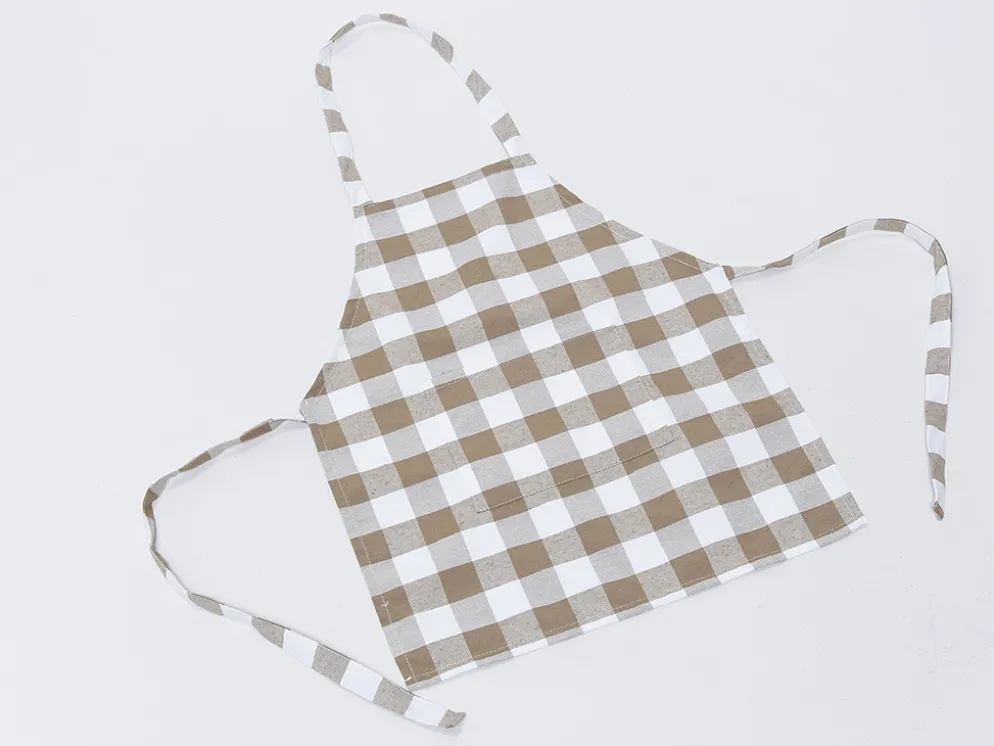 DELANTAL CHEF INFANTIL VICHY BEIGE 40X50CM
