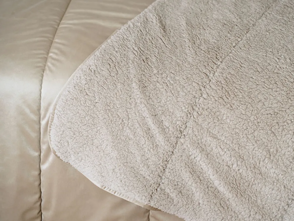 EDREDÓN LANA TERCIOPELO BORREGUILLO BEIGE