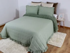 EDREDÓN VENECIA BORREGUILLO VOLANTE VERDE