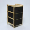 ESTANTERIA BAMBU 3 CAJONES NEGROS 36X34X66