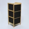ESTANTERIA BAMBU 3 CAJONES NEGROS 29X26X70