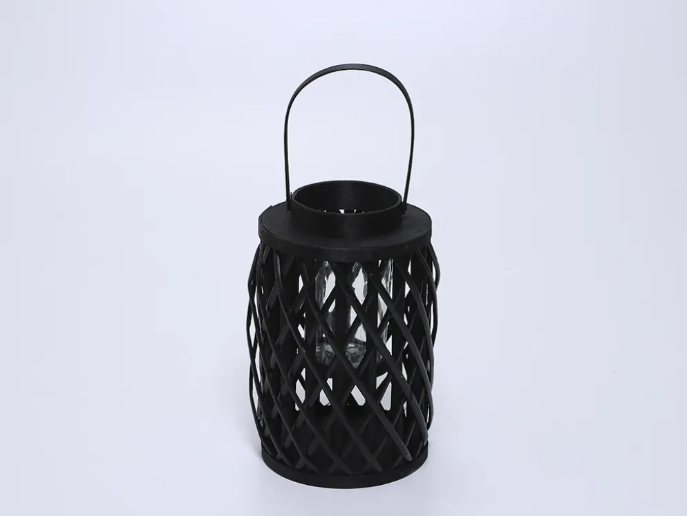 FAROL MIMBRE NEGRO 33CM ALTO