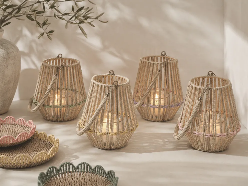 FAROL NATURAL DECORADO LILA 20CM
