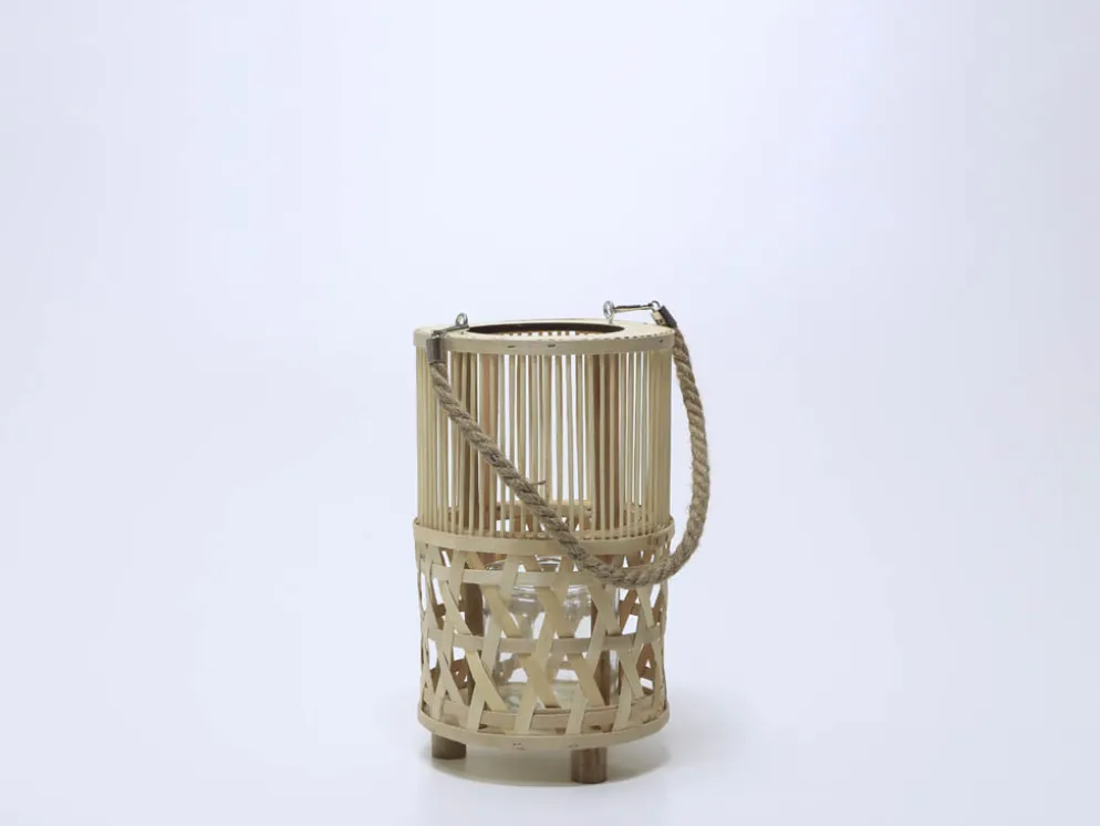 FAROL PORTAVELA SUZI BAMBU Ø18X30CM