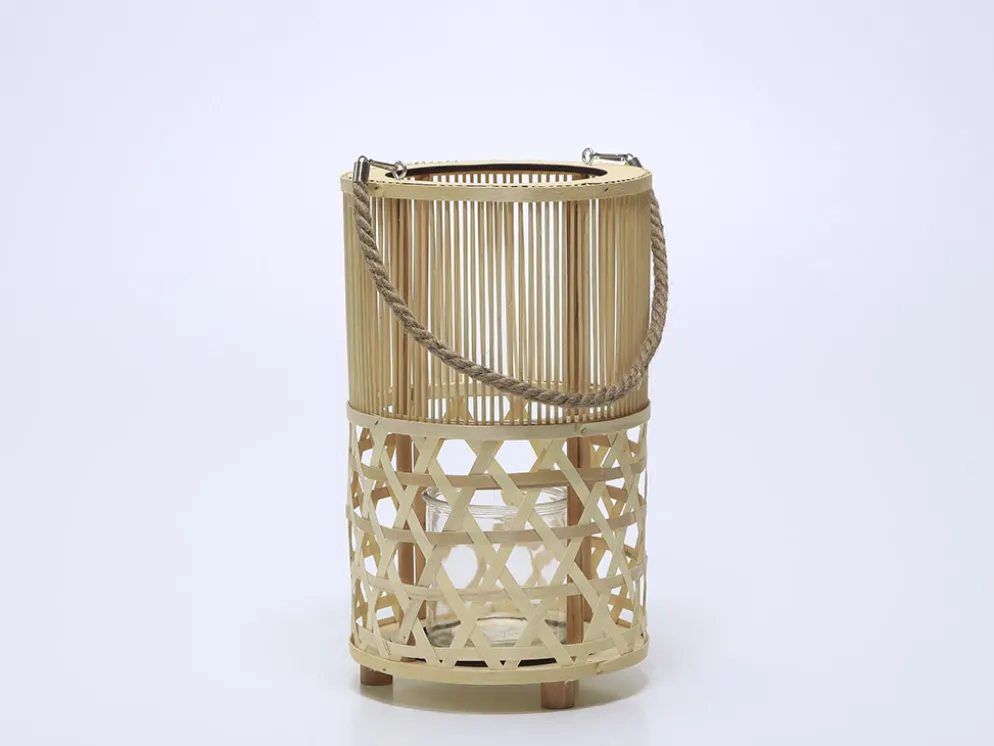 FAROL PORTAVELA SUZI BAMBU Ø24X40CM