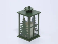 FAROL PVC VERDE CON VELA LED 14X14X27