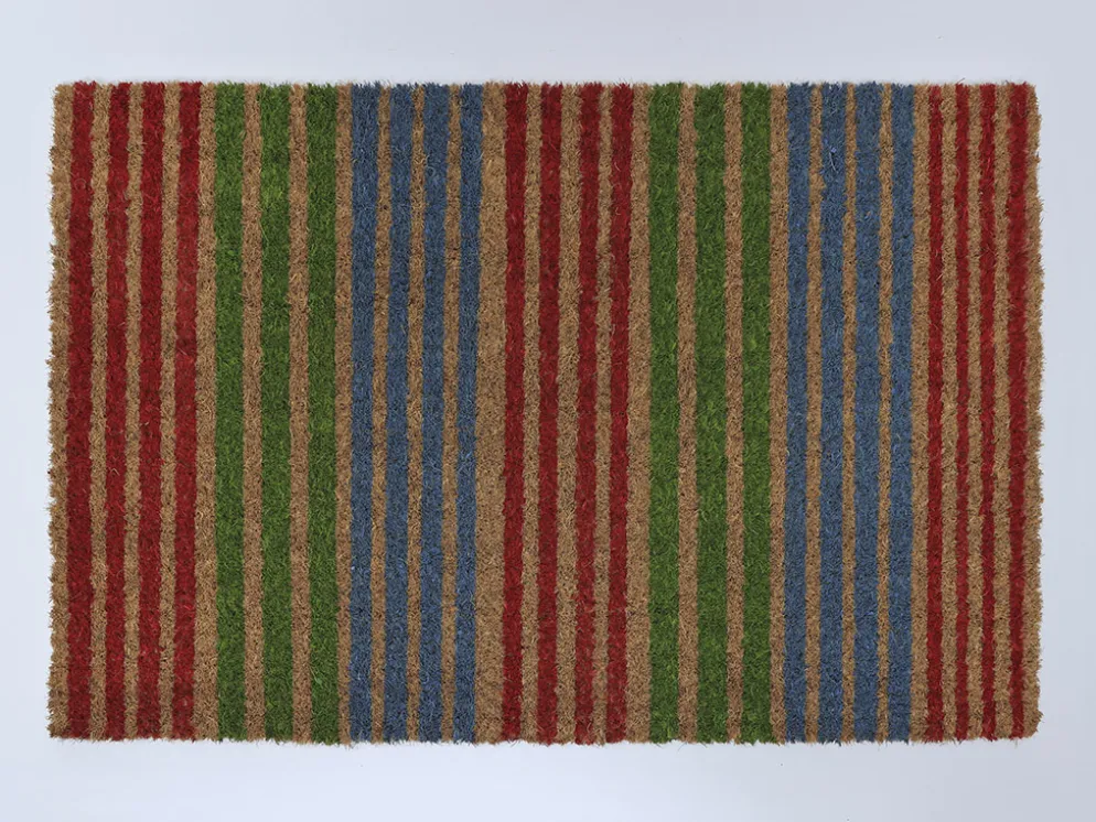 FELPUDO 60X40 RAYAS VERDE/ROSA