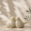 FIGURA PAJAROS PORCELANA 8CM CREMA