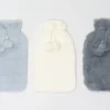 FUNDA BOLSA AGUA POMPON GRIS OSC 2L