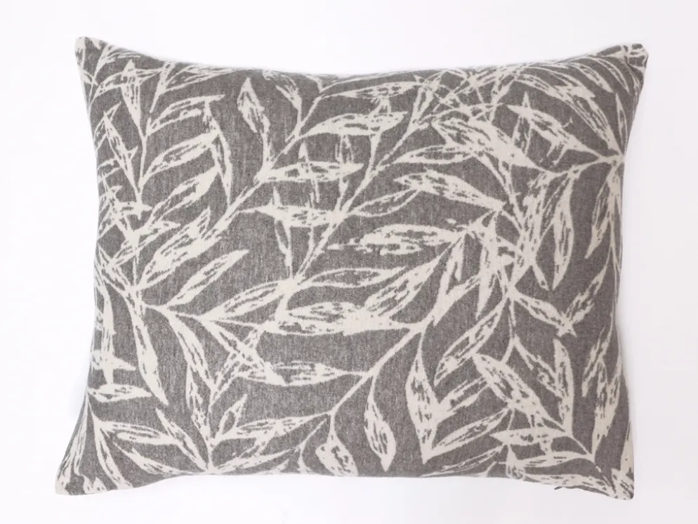 FUNDA COJIN GRIS HOJAS OTOÑO 50×70