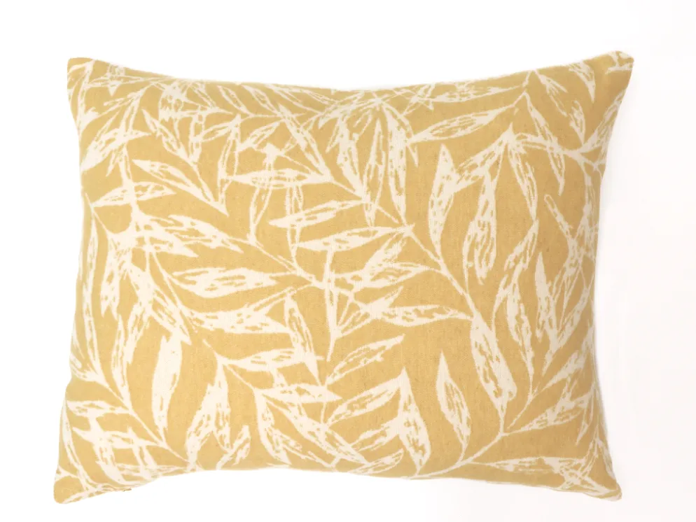 FUNDA COJIN OCRE HOJAS OTOÑO 50×70