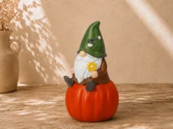 GNOMO EN CALABAZA 6X12 GORRO VERDE
