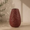 JARRON CERAMICA HOJAS 17X27 ROSA