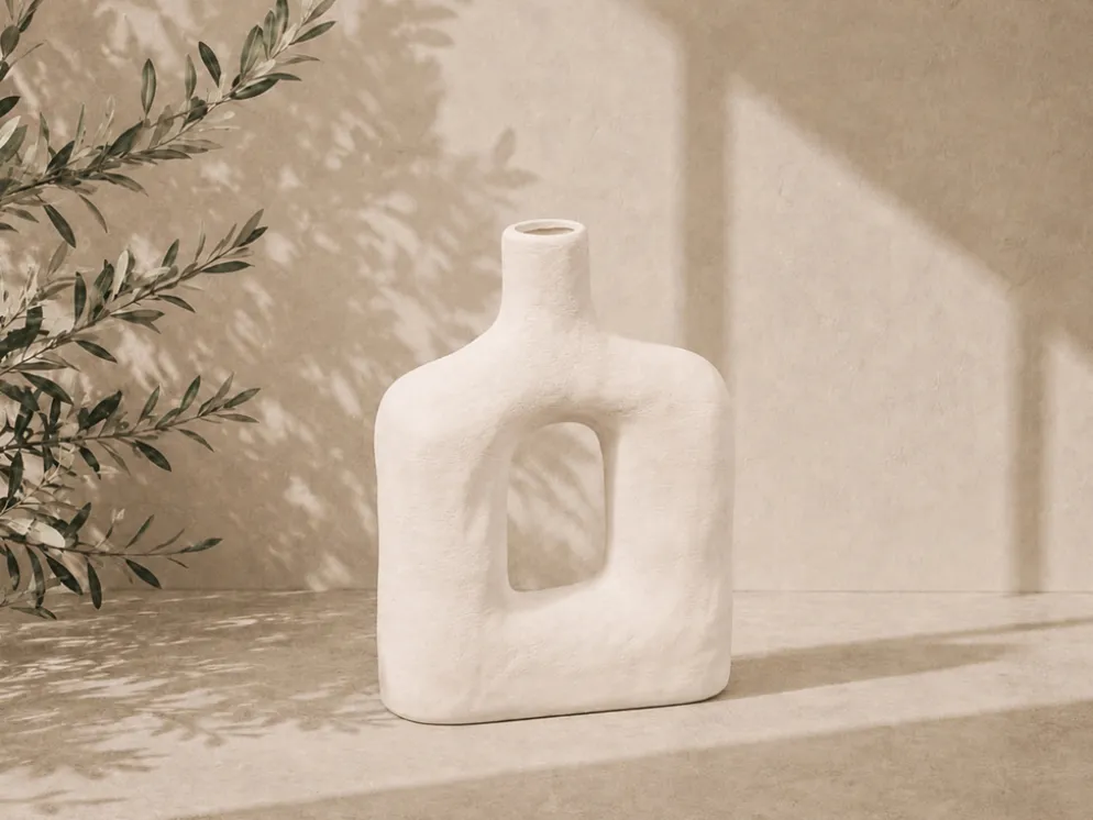 JARRON TERRACOTA AGUJERO BLANCO 40CM ALTO