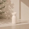 JARRON TERRACOTA RAYAS ANCHAS BLANCO 25CM ALTO