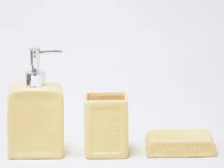 JUEGO BAÑO 3 PZS OCRE