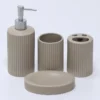 JUEGO BAÑO RAYADO BEIGE 4PZS