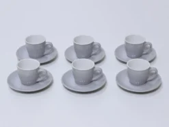 JUEGO CAFE 6 TAZAS GRIS 9CL
