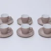 JUEGO CAFE 6 TAZAS ROSA 9CL