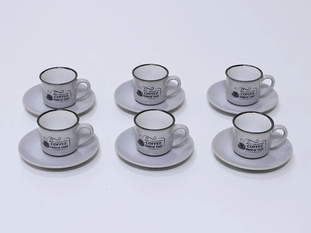 JUEGO CAFE 6 TAZAS TIMES GRIS 9CL