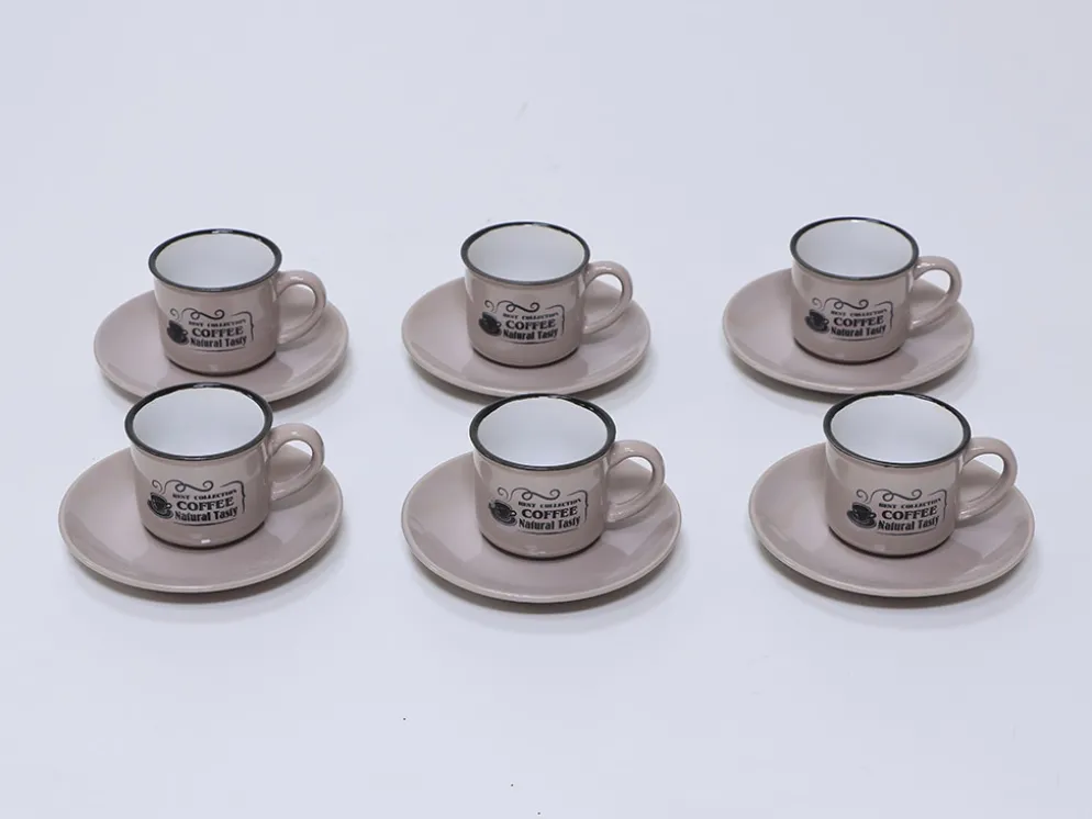 JUEGO CAFE 6 TAZAS TIMES ROSA 9CL