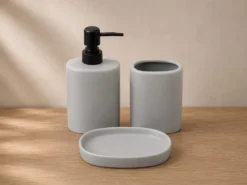 JUEGO DE BAÑO 3 PCS GRIS