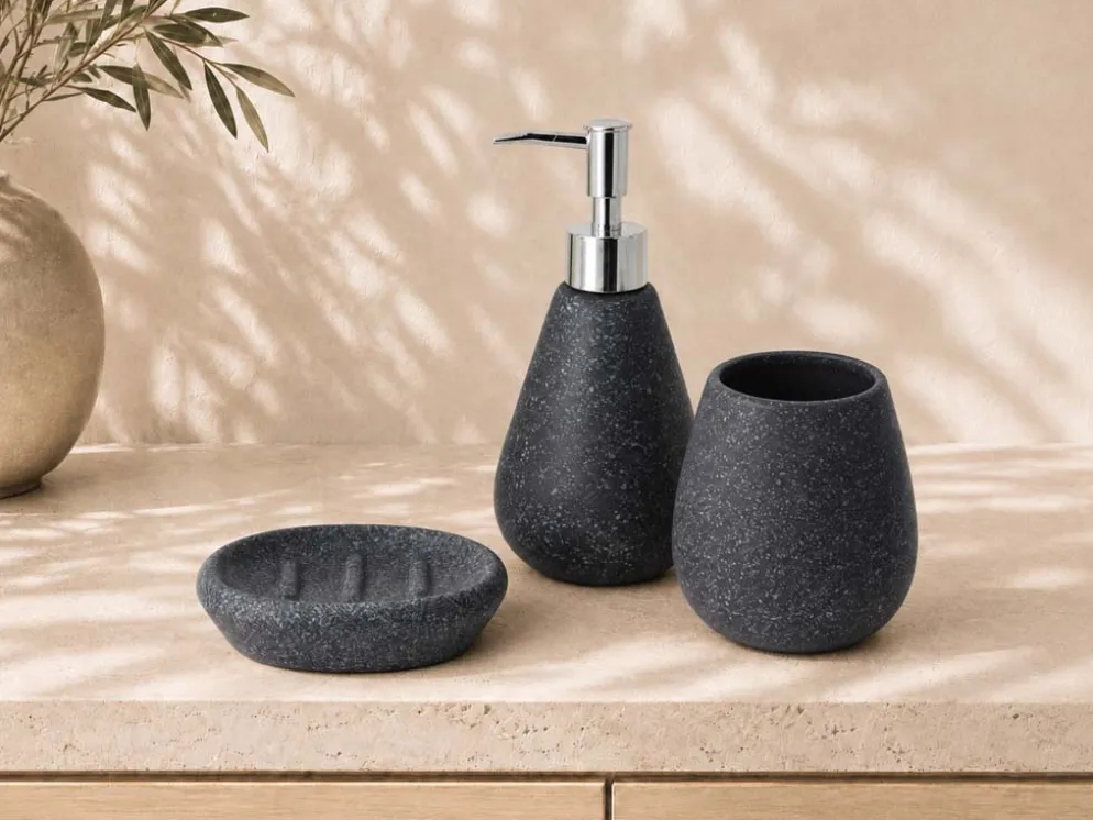 JUEGO DE 3 PIEZAS DE BAÑO CERAMICA NEGRO