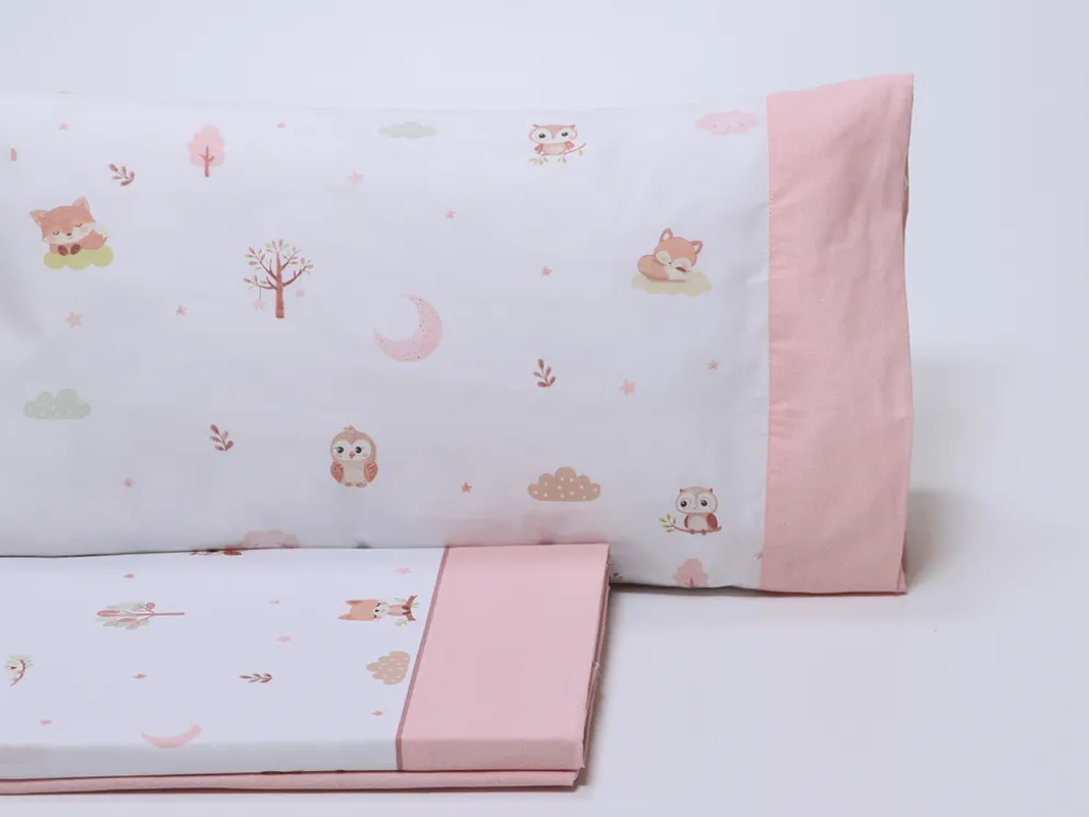 JUEGO SABANAS KIDS FOREST ROSA