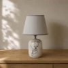 LAMPARA CERAMICA CARA GRIS 31CM