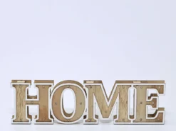 LETRA MADERA HOME NATURAL LUZ 42X5X11CM