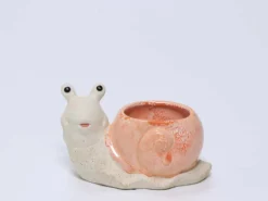 MACETA CARACOL NARANJA 17CM