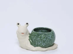 MACETA CARACOL VERDE 17CM