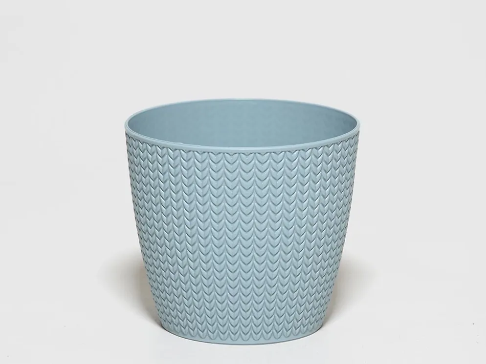 MACETA PVC ESPIGA AZUL Ø18X16CM