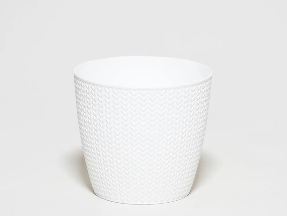 MACETA PVC ESPIGA BLANCA Ø15X13CM