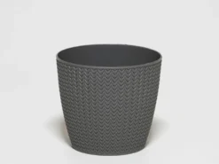 MACETA PVC ESPIGA GRIS Ø15X13CM