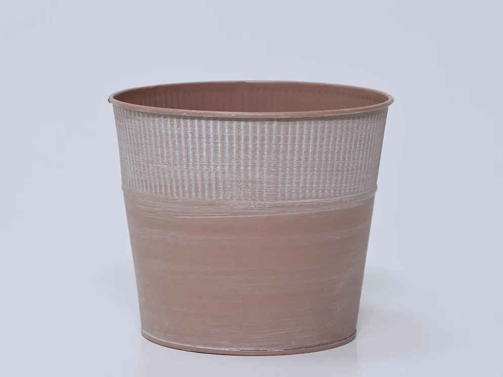 MACETA RIBBER MARRON