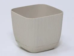 MACETA SQUARE BEIGE 20x20x13CM