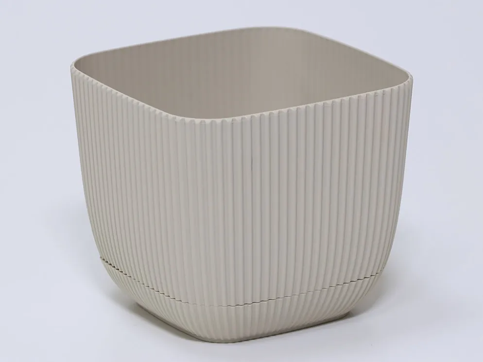 MACETA SQUARE BEIGE 20x20x13CM