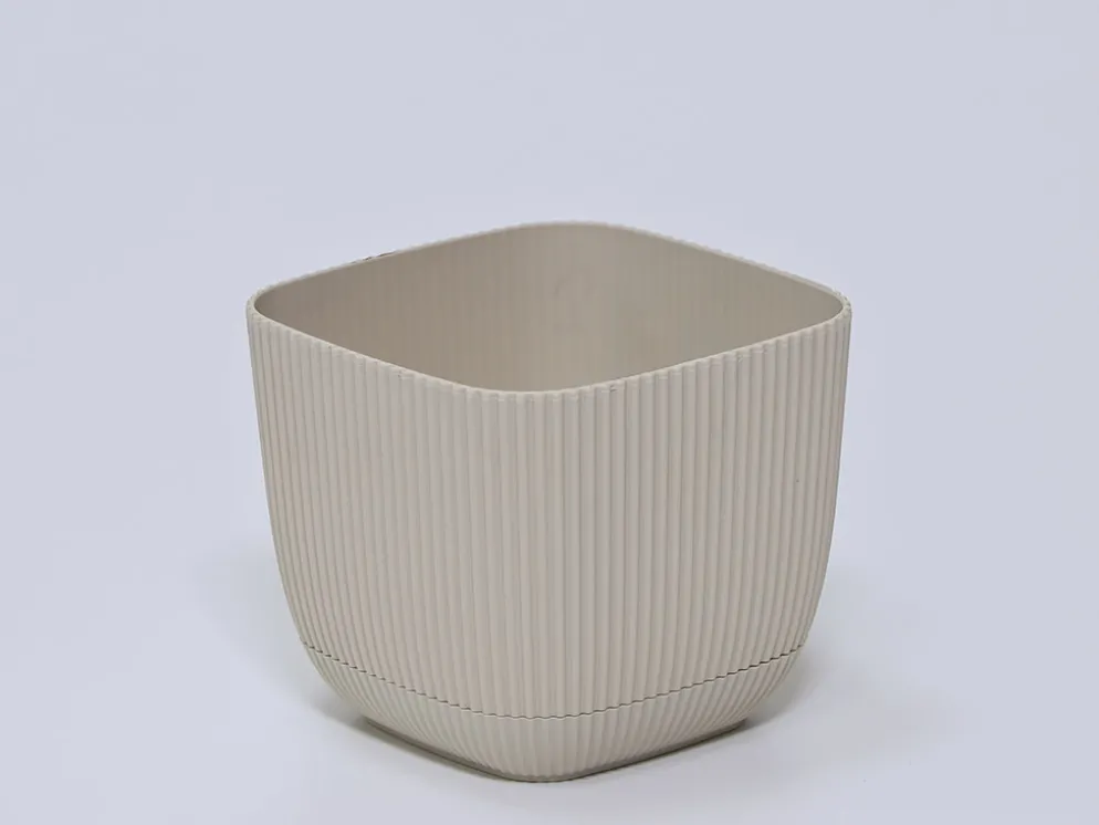 MACETA SQUARE BEIGE 11X11X9CM