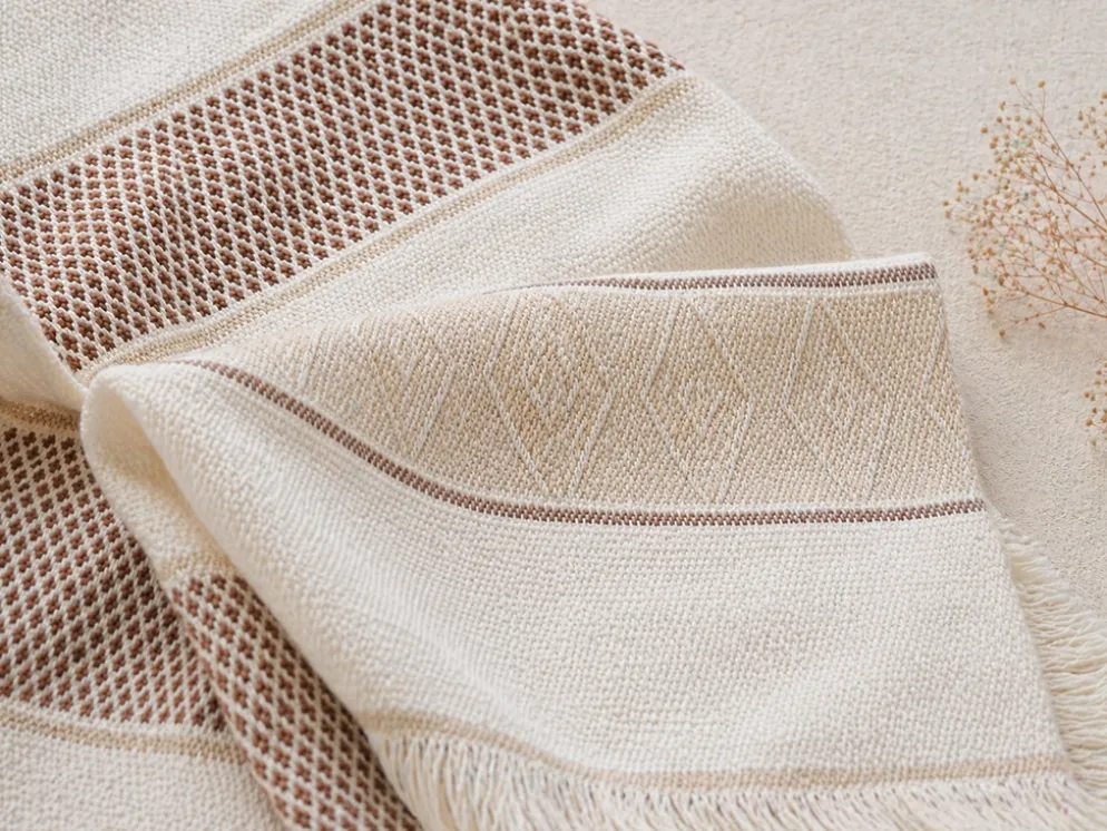 MANTA CROMA BEIGE 130X170 100%ALGODON