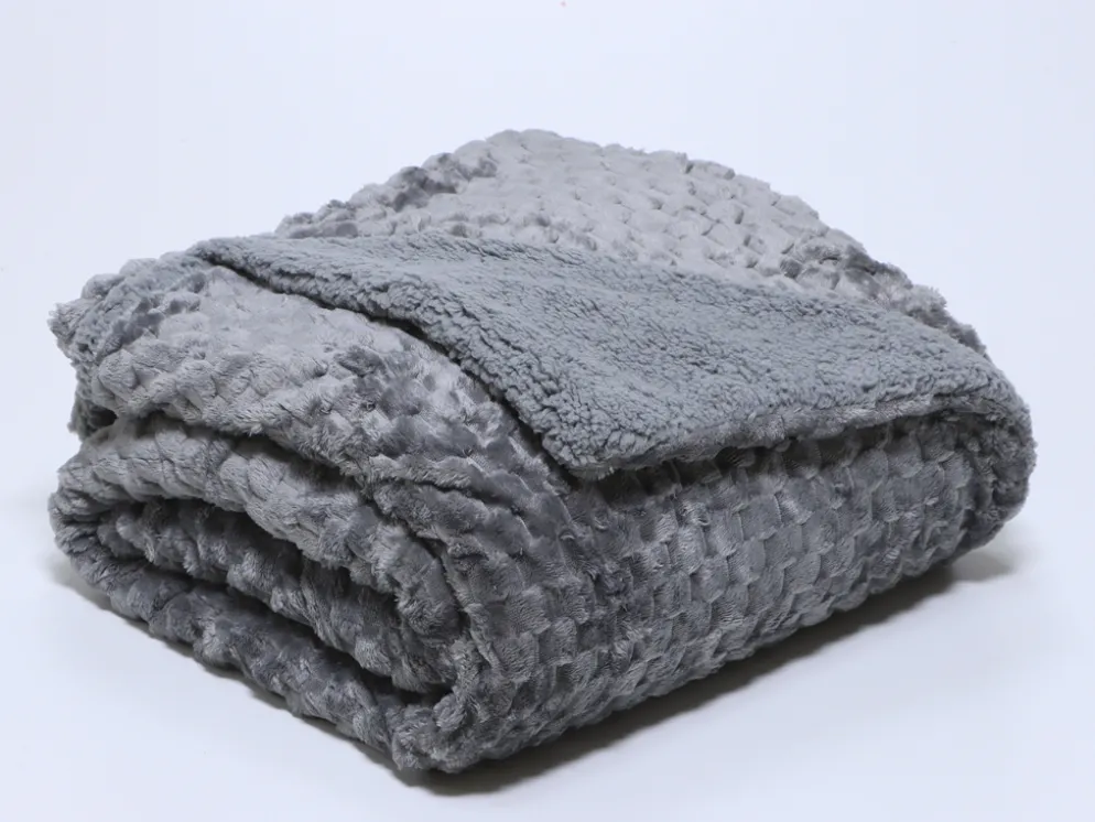MANTA NAT PERLA 220X240 GRIS