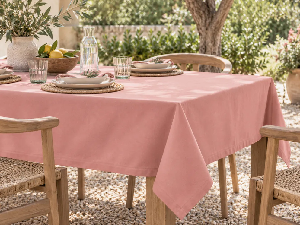 MANTEL PUNTO ABIERTO ROSA VIEJO