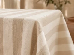 MANTEL RAYAS BEIGE ANTIMANCHAS RESINADO