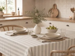 MANTEL RAYAS GRIS ANTIMANCHAS RESINADO