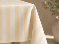 MANTEL RAYAS OCRE ANTIMANCHAS RESINADO