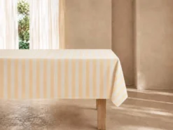 MANTEL RAYAS OCRE ANTIMANCHAS RESINADO