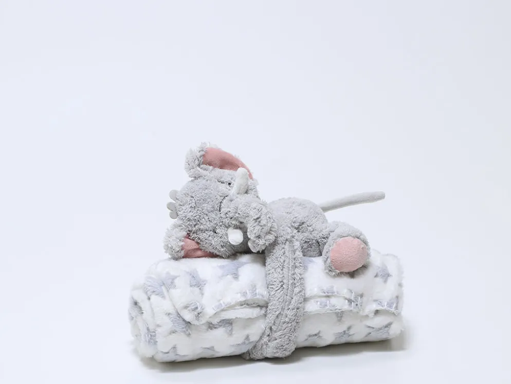 MANTITA CON PELUCHE ELEFANTE